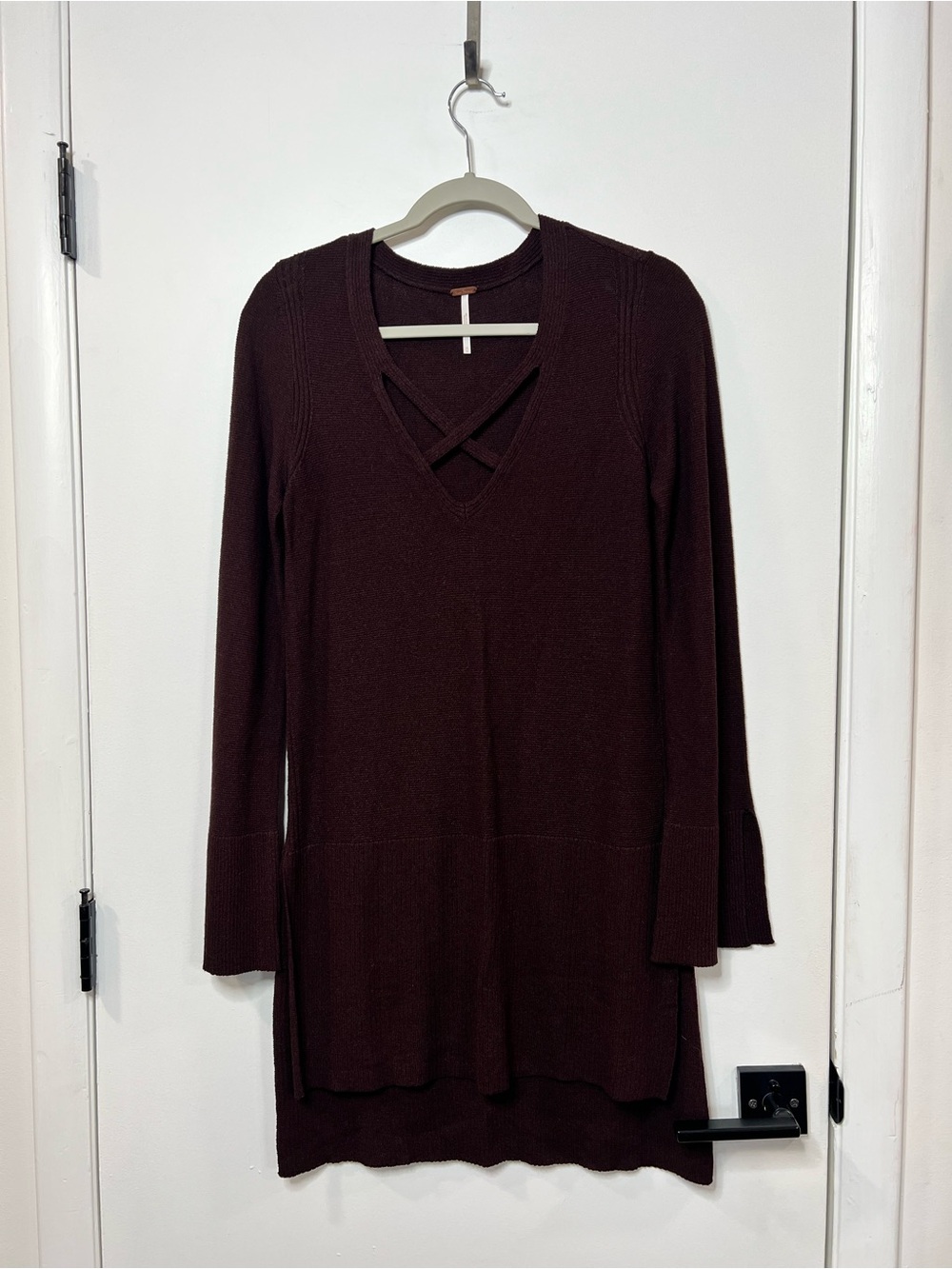 Free People Size M Tunic Women’s Crisscross V-Neck Sweater Dress